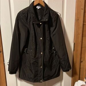 Susan Graver Washable Brown Utility Jacket With Hood